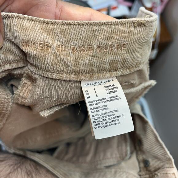 American Eagle Sz 8 R Womens Tan Stretch Boho Western High Rise Flare Pant - Picture 6 of 7